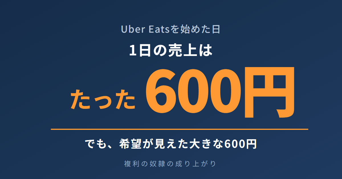 Uber Eatsを始めた日、1日の売上はたった600円。でも希望が見えた大きな600円。